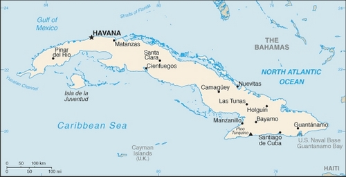 Mapa de Cuba - CRÉDITO: http://www.indexmundi.com/cuba/geographic_coordinates.html