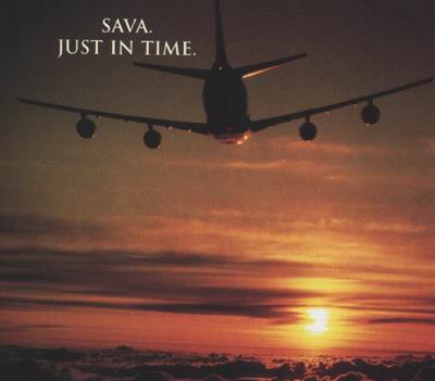 Foto de aeronave da SAVA S.A. em vo - 1995, contracapa da Revista Flap de julho daquele ano.