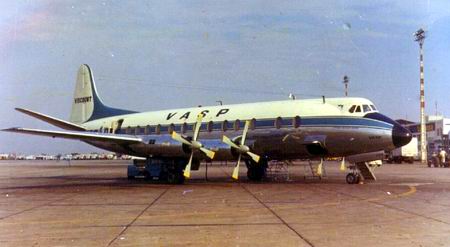 Vickers Viscount V.827 prefixo PP-SRD da VASP, aqui fotografado no Rio de Janeiro em Julho de 1973 - FOTO/CRDITO: airliners.net