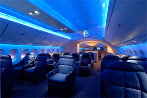 VISO DA CABINE DE PASSAGEIROS DO B787