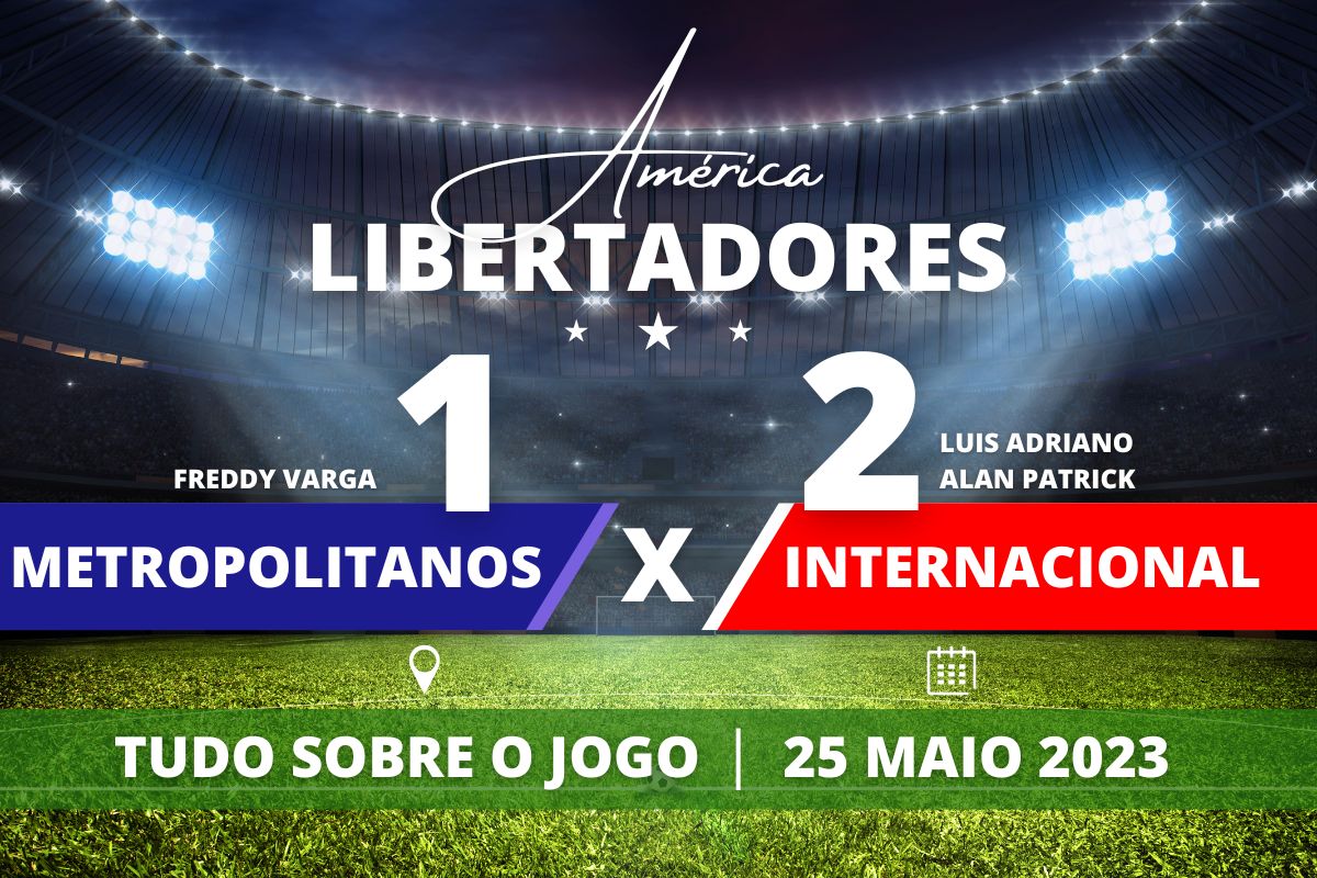 Metropolitanos 1 x 2 Internacional - Em Caracas, o Colorado derrota o Metropolitanos e encerra sequência de jogos sem vitórias garantindo a liderança do Grupo B pela Conmebol Libertadores.