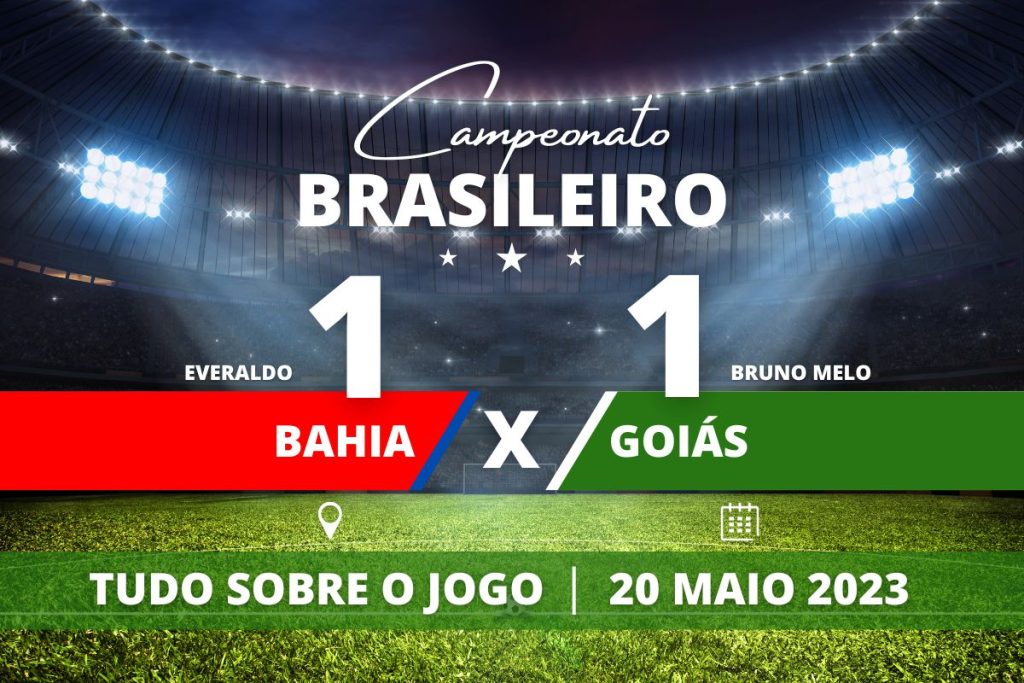 Bahia 1 x 1 Goiás - No jogo de hoje na Arena Fonte Nova, Bahia e Goiás empatam em uma partida sem muitas movimentações e conseguem se afastar da zona de rebaixamento.