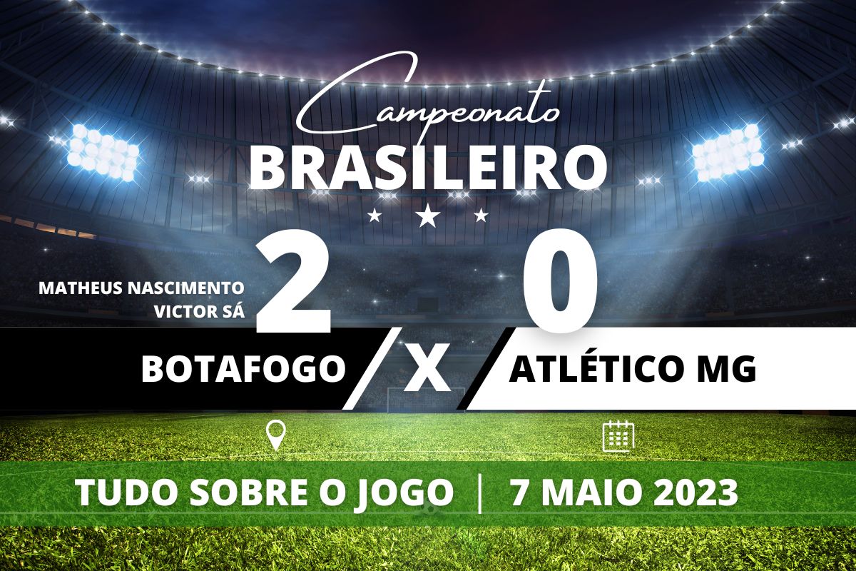 Botafogo 2 x 0 Atlético MG - Botafogo domina o jogo contra o Galo, vence mais uma e segue na liderança do Brasileirão.