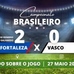 Fortaleza 2 x 0 Vasco - Na Arena Castelão, Fortaleza e Vasco buscavam recuperação no Campeonato após sequência de jogos sem vitórias, mas o Leão garantiu dois gols no final do segundo tempo e levou a melhor.
