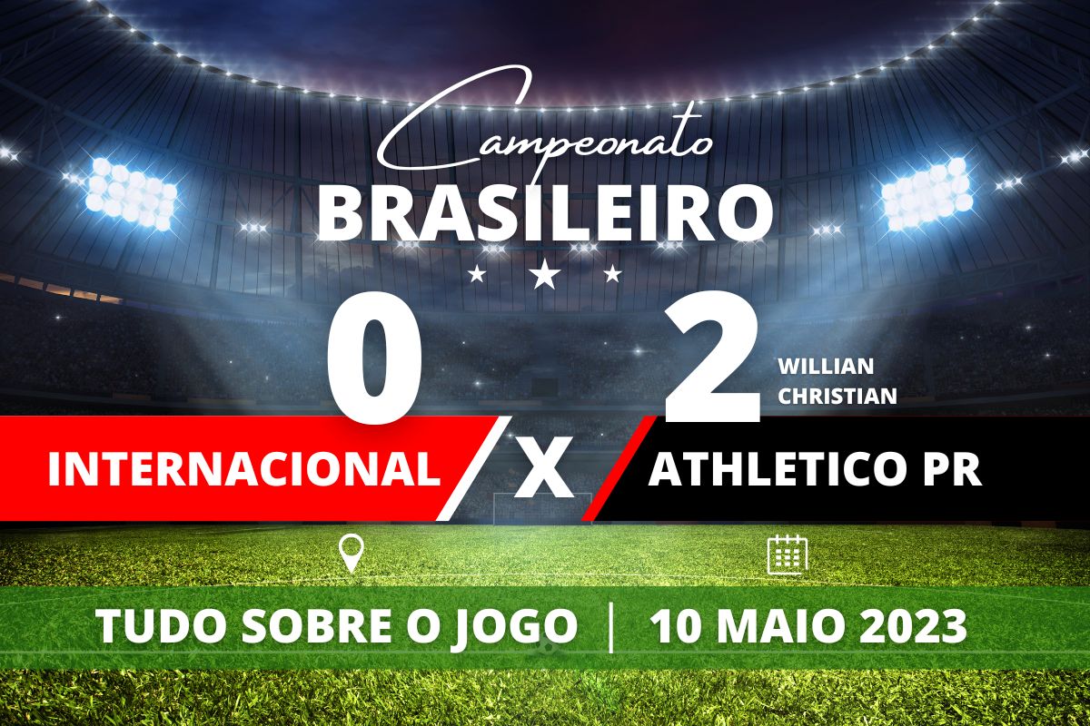 Internacional 0 x 2 Athletico PR - O Furacão vence o Inter, que sai vaiado pela nação colorada, fora de casa e dorme na quarta posição no Campeonato Brasileiro.