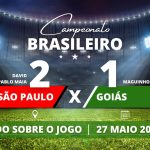São Paulo 2 x 1 Goiás - São Paulo tem gol anulado no Murumbi, mas aos 45' do segundo tempo David aproveita sobra de bola no escanteio e marca gol da virada do Tricolor em cima do Goiás na 8° rodada do Campeonato Brasileiro.
