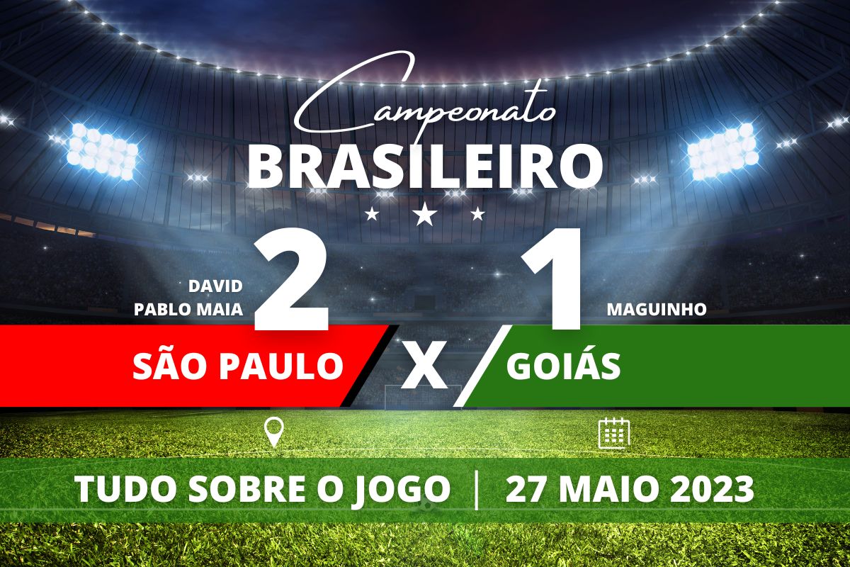 São Paulo 2 x 1 Goiás - São Paulo tem gol anulado no Murumbi, mas aos 45' do segundo tempo David aproveita sobra de bola no escanteio e marca gol da virada do Tricolor em cima do Goiás na 8° rodada do Campeonato Brasileiro.