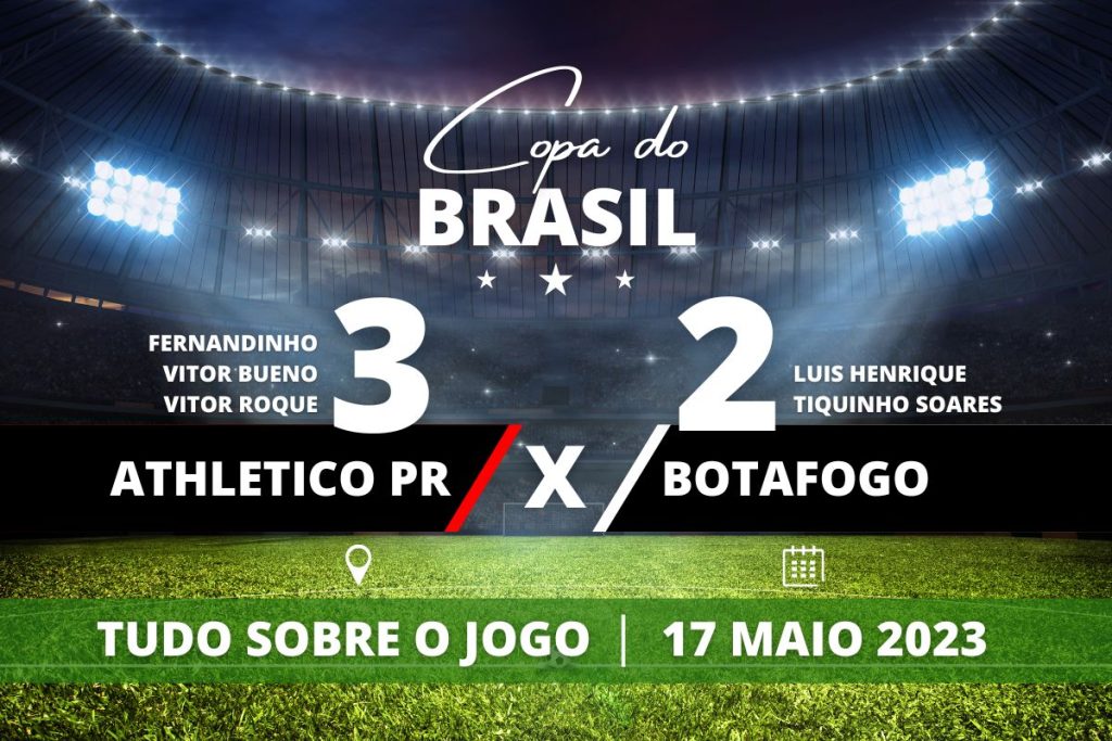 Athletico PR 3 x 2 Botafogo - Furacão vira o placar no segundo tempo e vence o Botafogo em jogo de ida pelas oitavas de final da Copa do Brasil.