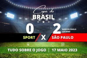 Sport 0 x 2 São Paulo - São Paulo vence o Sport e abre vantagem confortável para o jogo de volta no Morumbi pelas oitavas de final da Copa do Brasil.