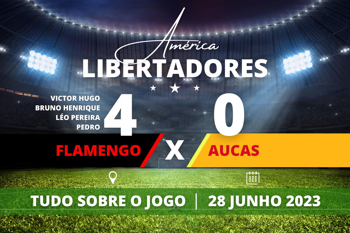 Flamengo 4 x 0 Aucas - No Maracanã, diante de 60 mil pessoas, Flamengo garante mais uma vitória, goleia o Aucas por 4 a 0 e se classifica em segundo lugar do Grupo A para as oitavas de final da Libertadores.