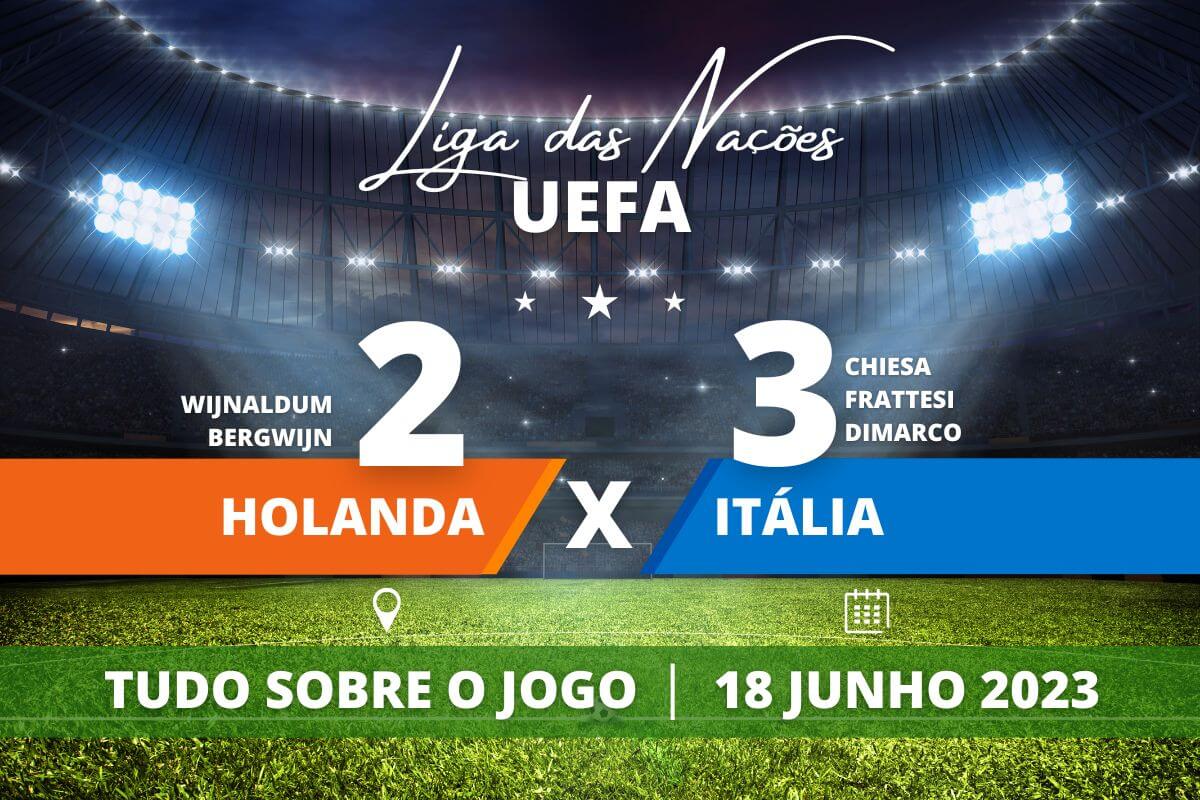 Arte: Portal Brasil │ Resultado de Holanda 2 x 3 Itália - Jogo válido pela disputa do 3º lugar da Liga das Nações UEFA.