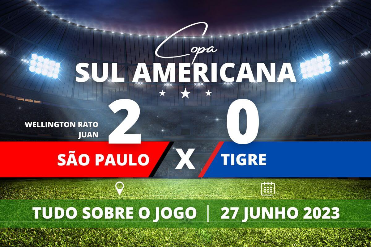 São Paulo 2 x 0 Tigre - São Paulo termina jogo contra o Tigre sem levar nenhum gol. Ele tem se saído muito bem na Sul Americana, estando a frente com 16 ponto no grupo D é classificado para as oitavas de final.