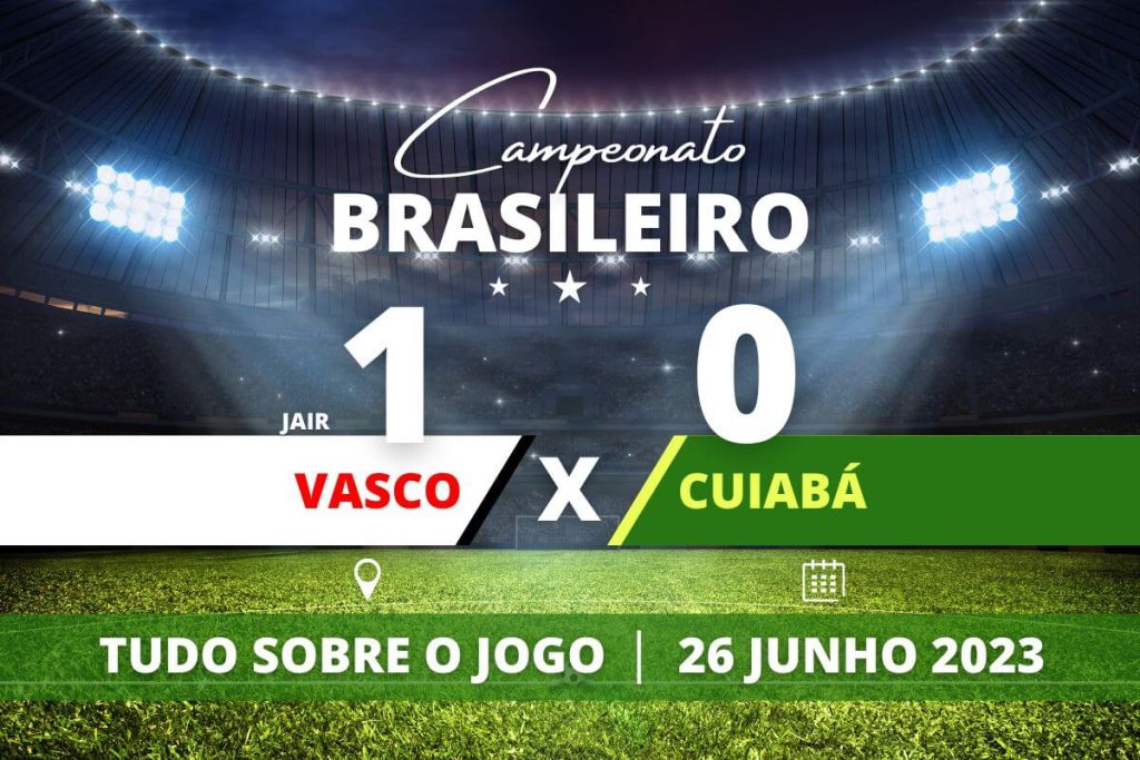 Vasco 1 x 0 Cuiabá - Chegando ao fim da partida Vasco consegue sair do jejum de vitórias, após 72 dias sem vencer leva vitória sobre Cuiabá com um gol de pênalti de Jair.