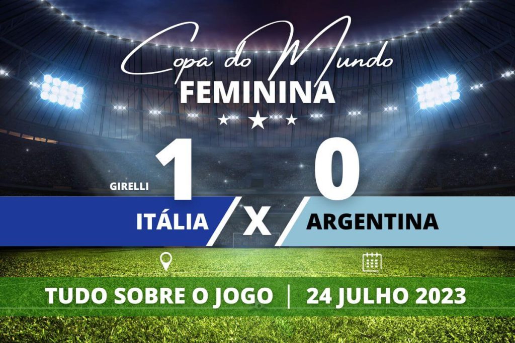 Itália 1 x 0 Argentina - Azzurra tem gols invalidados, não desiste e no fim do jogo consegue vencer com belo gol de Girelli. Por outro lado as argentinas seguem sem vencer numa Copa do Mundo.