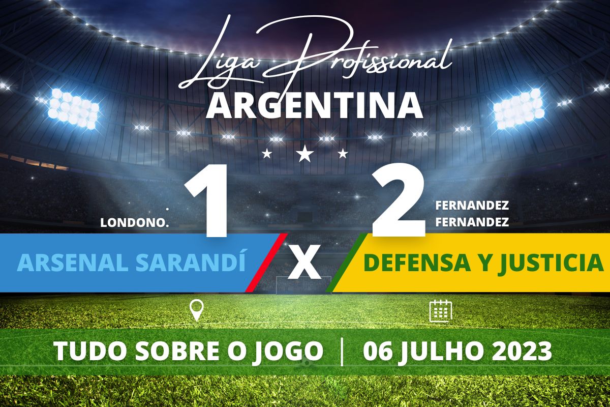 Arsenal Sarandí 1 x 2 Defensa y Justicia - pela 23° rodada da Liga Profissional Argentina.