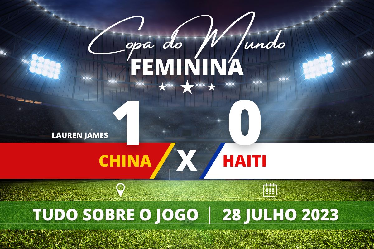 Arte Portal Brasil - Resultado de China 1 x 0 Haiti pela segunda rodada da Copa do Mundo Feminina 2023 - Resultado Gols Placar Cartões Pós-jogo