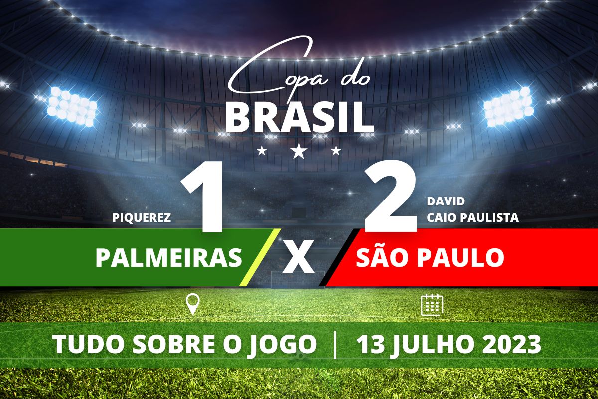 Palmeiras 1 x 2 São Paulo - No Allianz Parque, São Paulo, que teve até gol anulado, vence de virada o Palmeiras e se classifica para Semifinal da Copa do Brasil.