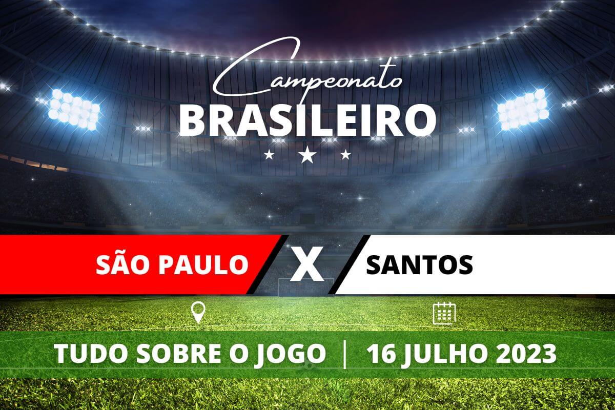 São Paulo x Santos pela 15ª rodada do Campeonato Brasileiro. Saiba tudo sobre o jogo: escalações prováveis, onde assistir, horário e venda de ingressos