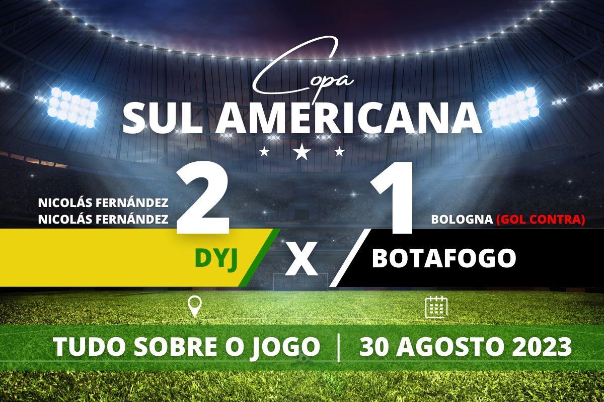 Defensa y Justicia 2 x 1 Botafogo - Após empate em casa no jogo de ida das Quartas de Final, Botafogo perde por 2 a 1 para o Defensa Y Justicia, em Buenos Aires, na noite de hoje e está eliminado da Copa Sul Americana 2023! Esta é a terceira vez que o Glorioso cai nas quartas de final do torneio, as outras foram nas edições de 2008 e 2009.