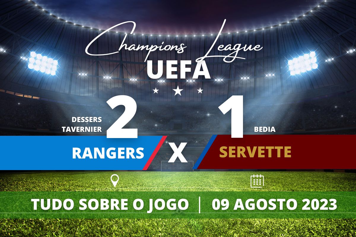 Rangers 2 x 1 Servette - partida de ida válida pelas Semifinais da UEFA Champions League - Qualificações.