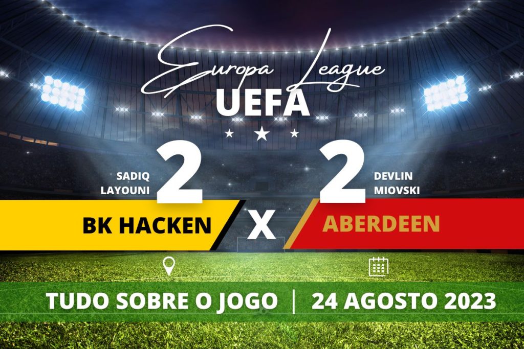 BK Hacken 2 x 2 Aberdeen - Jogo de Qualificação da UEFA Europa League 2023/24.