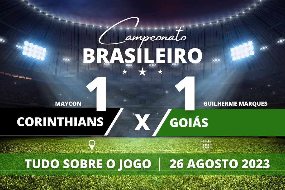 Corinthians 1 x 1 Goiás - Na Neo Química Arena, Goiás abre com gol de Guilherme mas Corinthians busca e conquista empate com gol de Maycon em partida válida pela 21° rodada do Campeonato Brasileiro. Os dois times se encontram na parte baixa da tabela e tentam não chegar no Z-4.