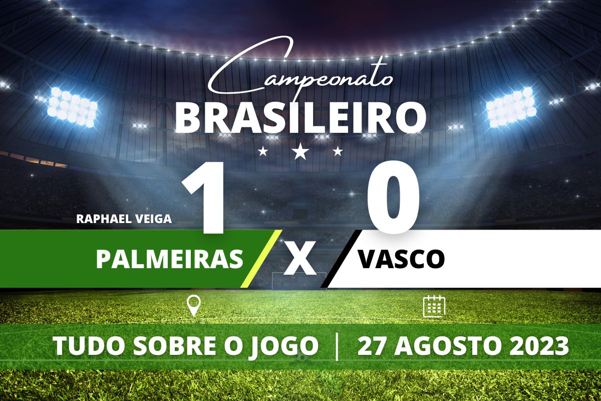 Palmeiras 1 x 0 Vasco - No Allianz Parque, Palmeiras marca com Raphael Veiga e vence por 1 a 0 o Vasco que teve golaço de Paulinho anulado pelo VAR. Com o resultado, os donos da casa chegam a 40 pontos e se mantêm na segunda posição no campeonato.