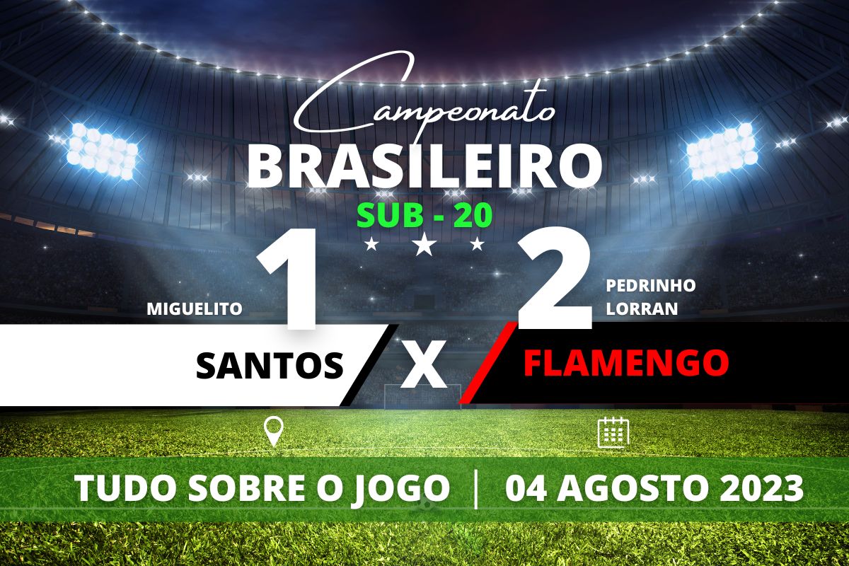 Santos 1 x 2 Flamengo - O Flamengo venceu o Santos fora de casa e agora joga por um empate no Rio de Janeiro para garantir vaga na Final do Campeonato Brasileiro Sub-20 2023.