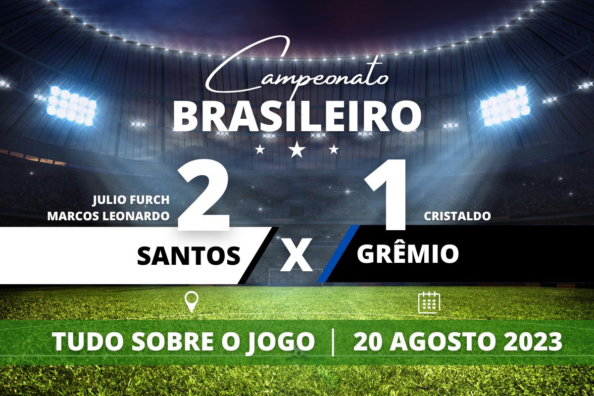 Santos 2 x 1 Grêmio - Em casa, com mais de 12 mil santistas presentes após dois meses de punição, Santos vence o Grêmio de virada e segue na luta contra o Z-4 do Campeonato Brasileiro.