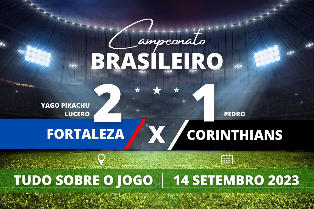 Fortaleza 2 x 1 Corinthians - Em casa, Fortaleza marca já nos acréscimos do 2° tempo com Yago Pikachu e vence o Corinthians por 2 a 1 que se assusta com a próximidade com o Z-4. Partida válida pela 23° rodada do Campeonato Brasileiro.