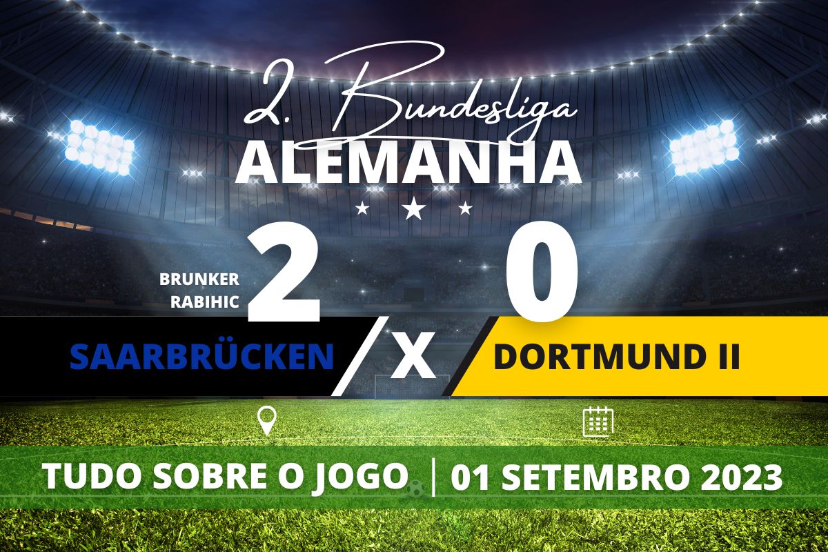 Saarbrücken 2 x 0 Dortmund II - Em partida válida pela 5° rodada da 3. Liga da Alemanha.