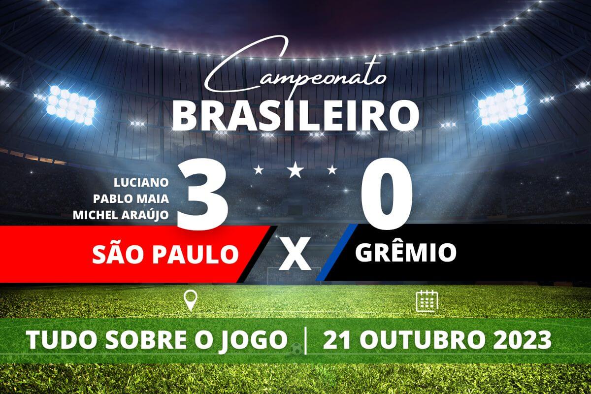 São Paulo 3 x 0 Grêmio - Tricolor paulista volta a vencer no Brasileirão e segura o Tricolor gaúcho que almejava subir na tabela.