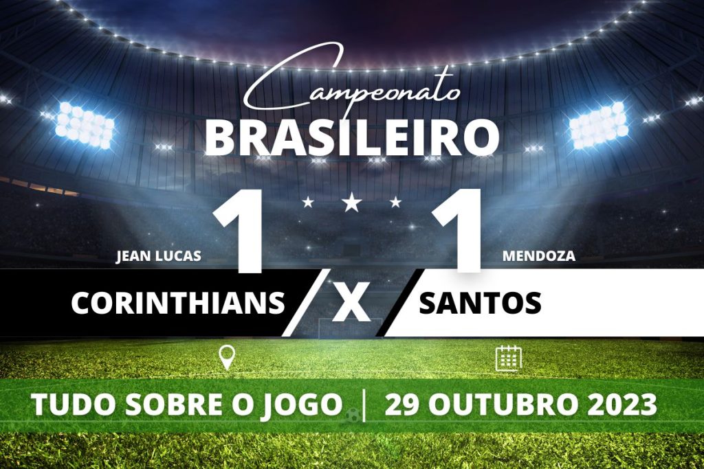 Corinthians 1 x 1 Santos - Na Neo Química, em duelo direto contra a parte baixa da tabela, Corinthians abre o placar com gol de Jean Lucas mas o SAntos busca o empate e marca com Mendoza já nos acréscimos do segundo tempo. PArtida válida pela 30° rodada do Campeonato Brasileiro.