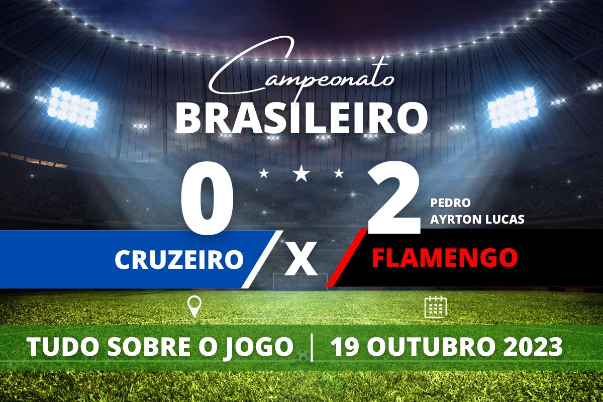 Cruzeiro 0 x 2 Flamengo - No Mineirão, Flamengo, que teve estreia de Tite, vence os donos da casa com gols de Ayrton Lucas e Pedro logo no primeiro tempo e finaliza noite no Z-4. Partida válida pela 27° rodada do Campeonato Brasileiro.