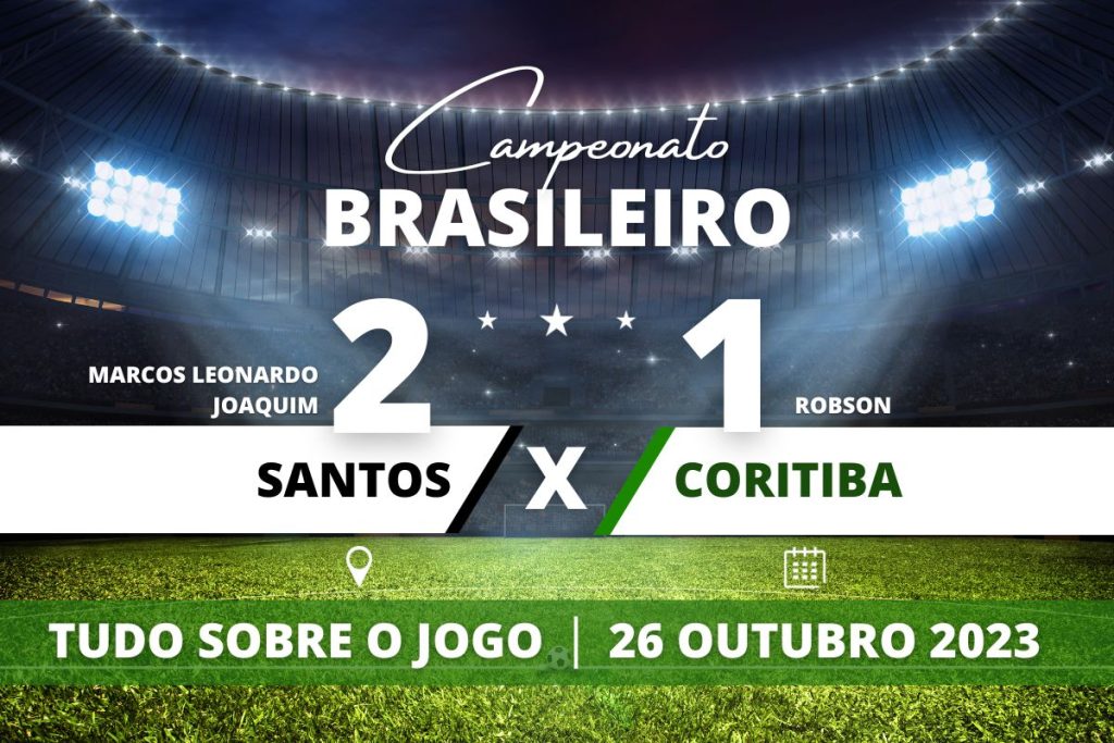 Santos 2 x 1 Coritiba - Na Vila Belmiro, Santos se recupera, vence por 2 a 1 o Coritiba e deixa a zona de rebaixamento na noite desta quinta-feira, em partida válida pela 29° rodada do Campeonato Brasileiro. Coritiba, permanece como vice-lanterna do campeonato.