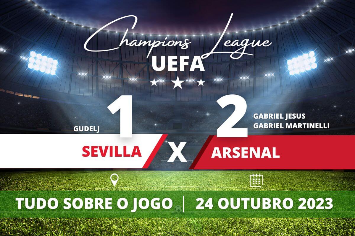 Sevilla 1 x 2 Arsenal Pela fase de grupo da Champions League. Saiba tudo sobre o jogo: escalações prováveis, onde assistir, horário e venda de ingressos
