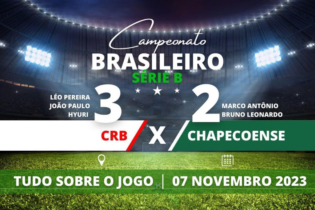 CRB 3 x 2 Chapecoense - pela 35ª rodada do Campeonato Brasileiro Série B