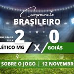 Atlético MG 2 x 0 Goiás - Na Arena MRV, Atlético MG vence o Goiás e encosta no G-4 ao assumir a 5° posição da tabela em partida válida pela 34° rodada do Campeonato Brasileiro.