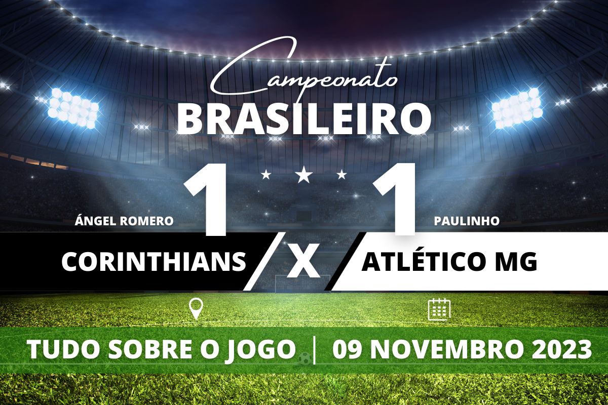 Corinthians 1 x 1 Atlético MG - Na Néo Química Arena, Corinthians e Atlético MG empatam no 1 a 1 e o Timão fica apenas 4 pontos do Cruzeiro, primeiro time na Zona de Rebaixamento do Campeonato Brasileiro.