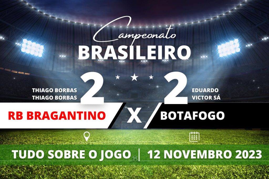 Red Bull Bragantino 2 x 2 Botafogo - No Nabizão, Bragantino abre com gol logo no início, deixa Botafogo virar e com mais um gol de Thiago Borbas, empata nos acréscimos do segundo tempo tirando a chance do Timão voltar a liderança do campeonato, em partida válida pela 34° rodada.