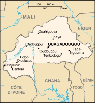 Burkina Fasso - FOTO/CRDITO: http://pt.wikipedia.org/wiki/Ficheiro:Burkina_Faso_carte.png