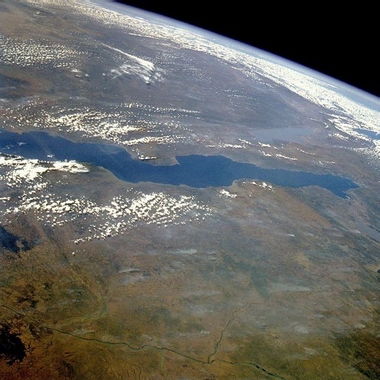 Lago Tanganica, visto do espao - FOTO/CRDITO: Nasa.