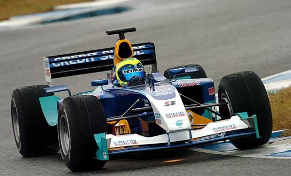Felipe Massa voltou ao volante da Sauber na pista de Jerez de La Frontera (Espanha), na 2 semana de dezembro/2003.
