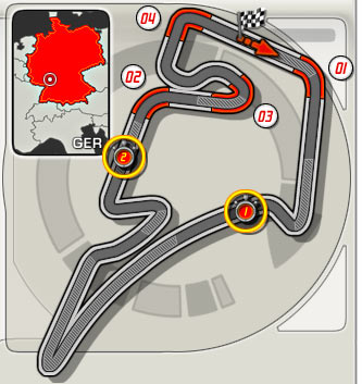 Nova pista de Hockenheim, alterada em 2002 (foto, f1live.com)