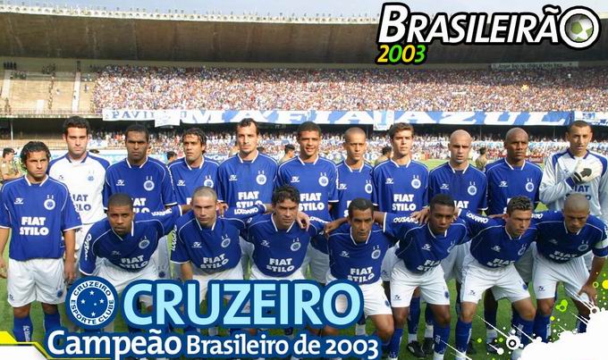 O Cruzeiro (MG) fez uma campanha sensacional e conquistou, antecipadamente, o 3 ttulo de 2003 (Campeo Mineiro, Campeo da Copa do Brasil e Campeo Brasileiro) - fato indito - 30.11.2003 - crdito: www.terra.com.br